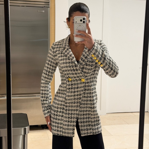 Fashion Nova Jackets & Blazers - Fashion Nova Black and White Houndstooth Blazer